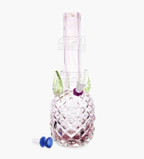Straight Neck Glass Pineapple Water Pipe | 14in Tall - 14mm Bowl - Purple - 2