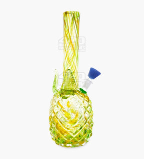 Straight Neck Glass Pineapple Water Pipe | 14in Tall - 14mm Bowl - Yellow - 1