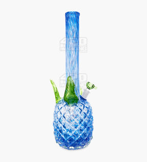 Straight Neck Glass Pineapple Water Pipe | 16in Tall - 14mm Bowl - Blue - 1