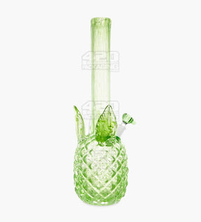 Straight Neck Glass Pineapple Water Pipe | 16in Tall - 14mm Bowl - Green - 1