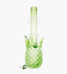 Straight Neck Glass Pineapple Water Pipe | 16in Tall - 14mm Bowl - Green - 2