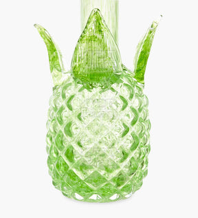 Straight Neck Glass Pineapple Water Pipe | 16in Tall - 14mm Bowl - Green - 3