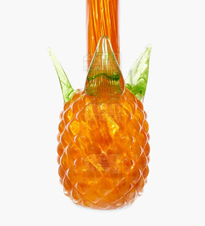 Straight Neck Glass Pineapple Water Pipe | 16in Tall - 14mm Bowl - Orange - 3