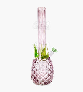 Straight Neck Glass Pineapple Water Pipe | 16in Tall - 14mm Bowl - Purple - 1