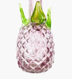 Straight Neck Glass Pineapple Water Pipe | 16in Tall - 14mm Bowl - Purple - 3