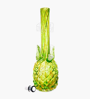 Straight Neck Glass Pineapple Water Pipe | 16in Tall - 14mm Bowl - Yellow - 2