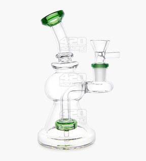Bent Neck Glass Water Pipe w/ Showerhead Perc | 6.5in Tall - 14mm Bowl - Green - 1