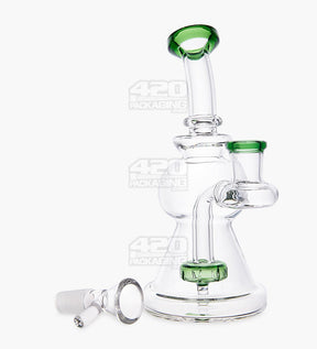 Bent Neck Glass Water Pipe w/ Showerhead Perc | 6.5in Tall - 14mm Bowl - Green - 2