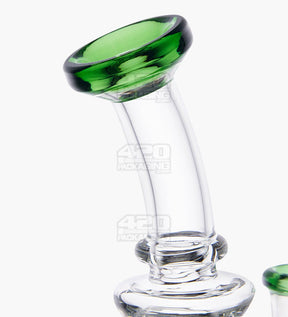 Bent Neck Glass Water Pipe w/ Showerhead Perc | 6.5in Tall - 14mm Bowl - Green - 4