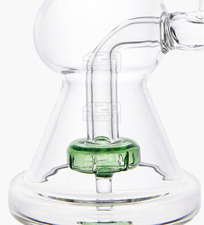 Bent Neck Glass Water Pipe w/ Showerhead Perc | 6.5in Tall - 14mm Bowl - Green - 3