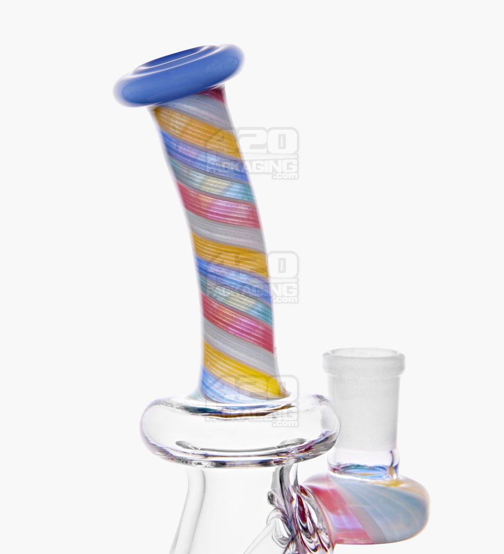 Bent Neck Candy Cane Oil Rig | 6in Tall - 14mm Banger - Assorted - 3