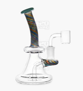 Bent Neck Candy Cane Oil Rig | 6in Tall - 14mm Banger - Assorted - 4