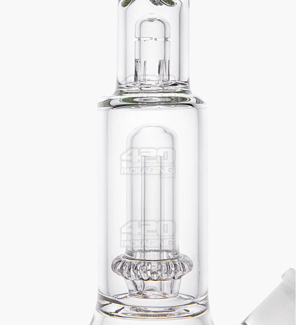Straight Neck Glass Beaker Water Pipe w/ Showerhead Perc | 10.5in Tall - 14mm Bowl - Slime - 3