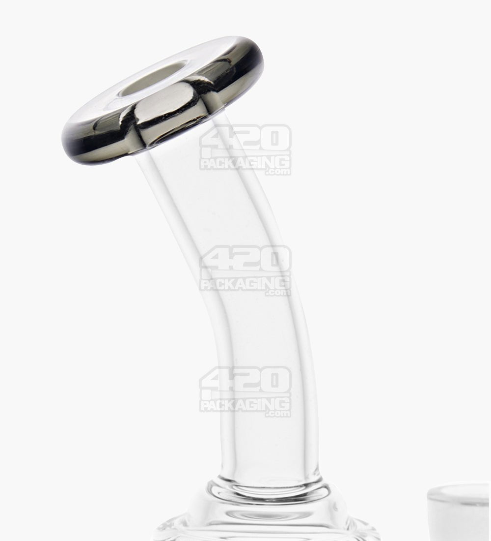 USA Glass Bent Neck Single Uptake Water Pipe w/ Mini Recycler Orb Perc | 5.5in Tall - 10mm Bowl - Smoke - 3