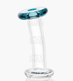 USA Glass Bent Neck Dual Uptake Water Pipe w/ Mini Recycler Showerhead Perc | 5.5in Tall - 10mm Bowl - Teal - 3