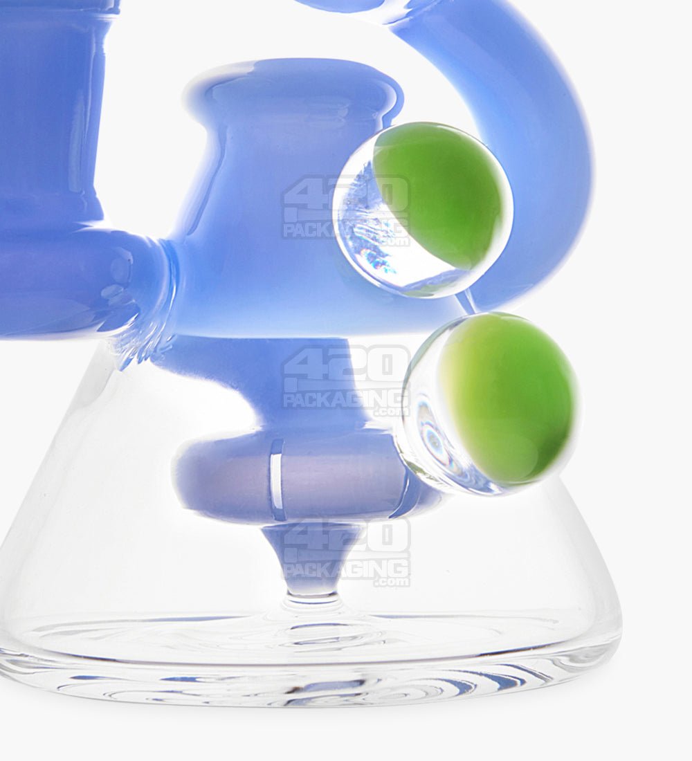 USA Glass Mini Microscope Water Pipe w/ Showerhead Perc | 5.5in Tall - 14mm Bowl - Blue - 3