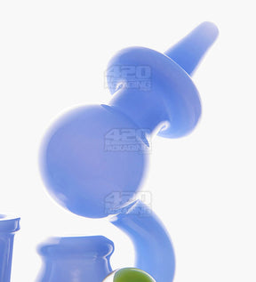 USA Glass Mini Microscope Water Pipe w/ Showerhead Perc | 5.5in Tall - 14mm Bowl - Blue - 4