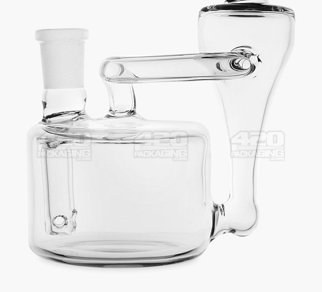 Bent Neck Refined Bell Iridescent Recycler Water Pipe | 7in Tall - 14mm Bowl - Smoke