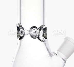 Straight Neck Color Lip Glass Beaker Water Pipe w/ Ice Catcher | 10.25in Tall - 14mm Bowl - Amber - 3