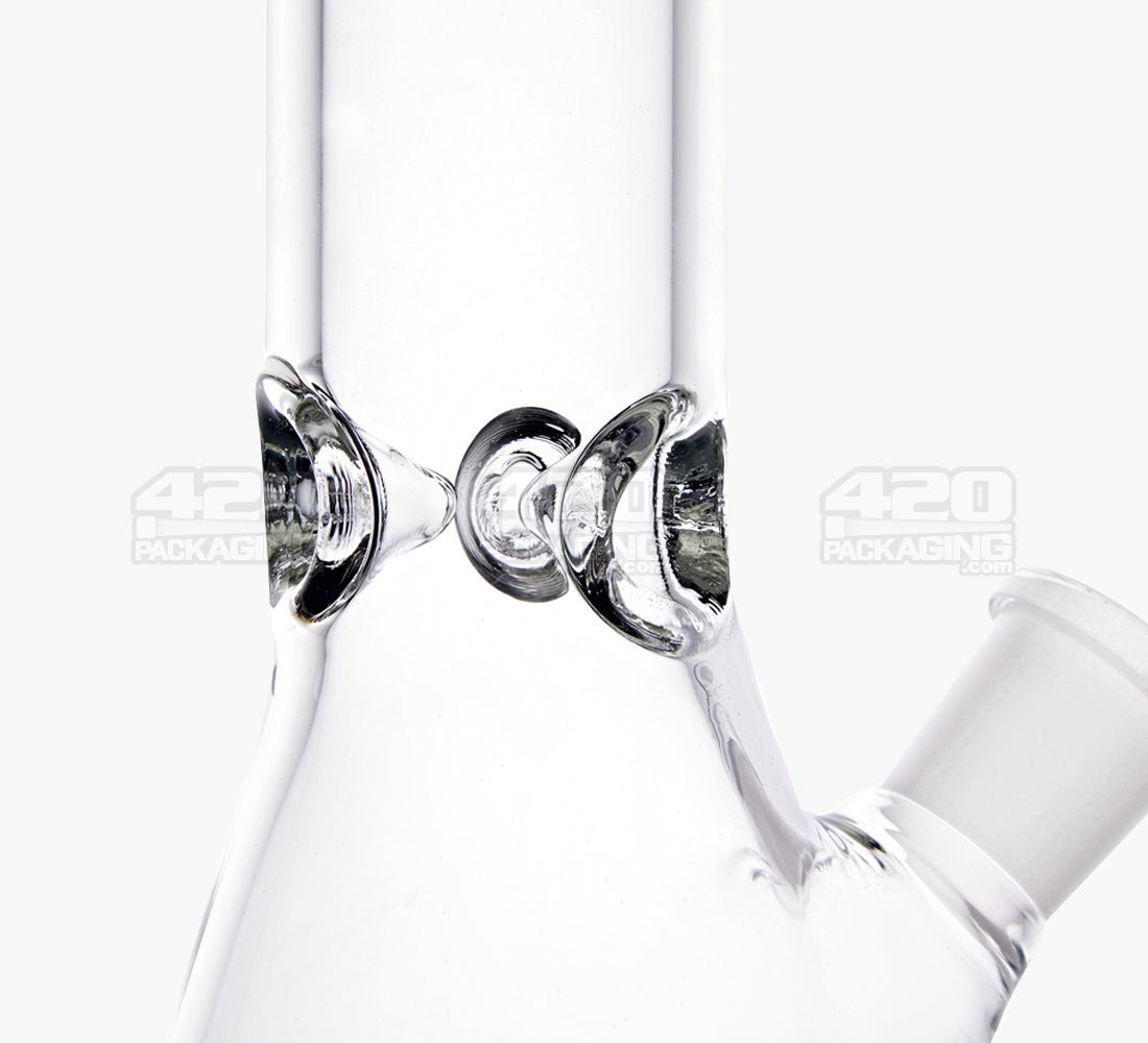 Straight Neck Color Lip Glass Beaker Water Pipe w/ Ice Catcher | 10.25in Tall - 14mm Bowl - Black - 3