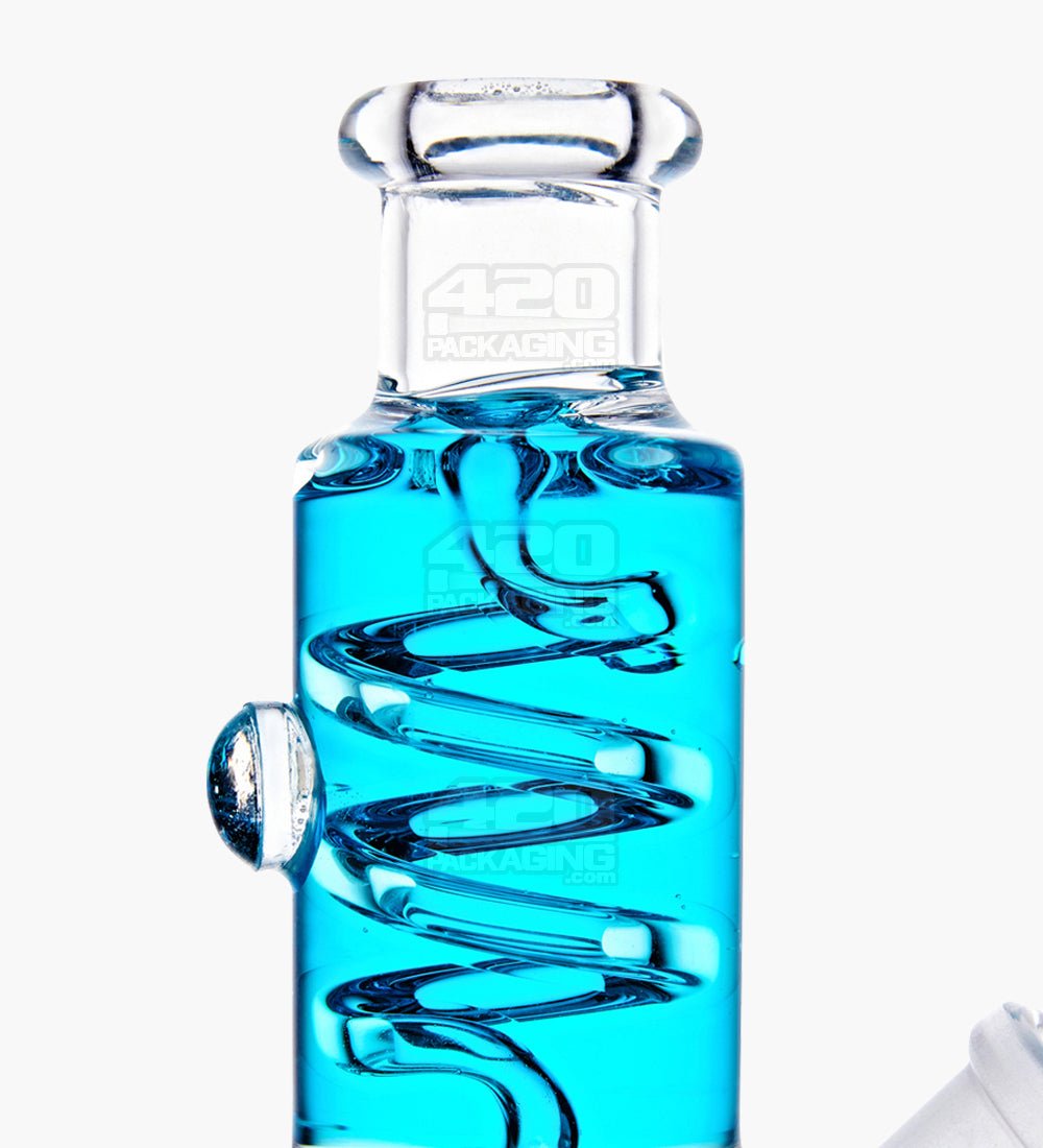 Glycerin Coil Mini Beaker Water Pipe | 5in Long - Glass - Blue - 3