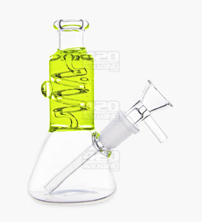 Glycerin Coil Mini Beaker Water Pipe | 5in Long - Glass - Green - 1