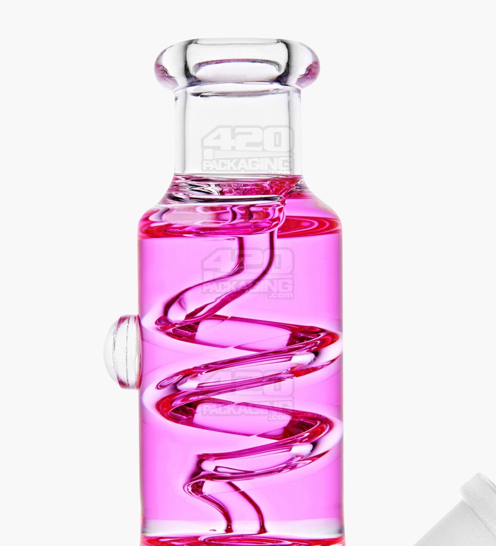 Glycerin Coil Mini Beaker Water Pipe | 5in Long - Glass - Pink - 3