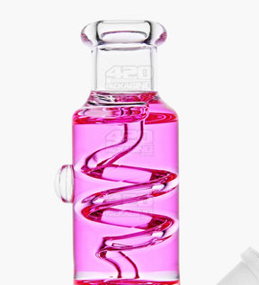 Glycerin Coil Mini Beaker Water Pipe | 5in Long - Glass - Pink - 3