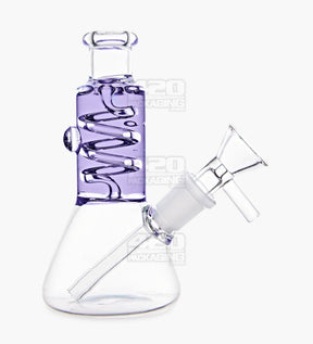 Glycerin Coil Mini Beaker Water Pipe | 5in Long - Glass - Purple - 1