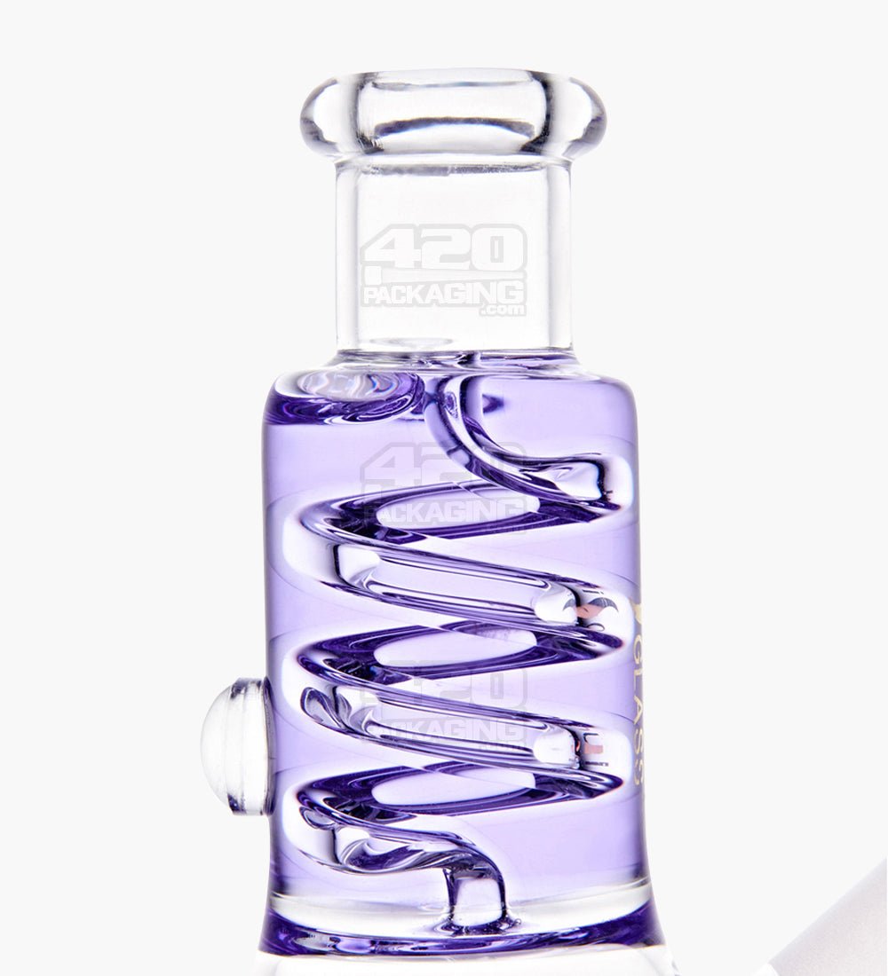 Glycerin Coil Mini Beaker Water Pipe | 5in Long - Glass - Purple - 3