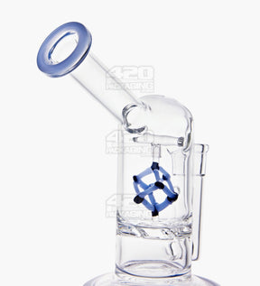 USA Glass Vortex Perc Glass Water Pipe w/ Spinning Cube | 7in Tall - 14mm Bowl - Blue - 4