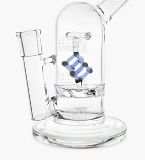 USA Glass Vortex Perc Glass Water Pipe w/ Spinning Cube | 7in Tall - 14mm Bowl - Smoke - 3