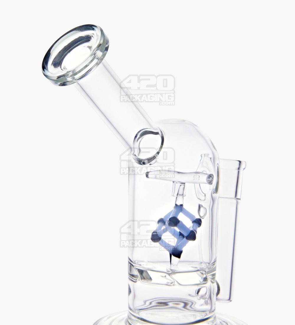 USA Glass Vortex Perc Glass Water Pipe w/ Spinning Cube | 7in Tall - 14mm Bowl - Smoke - 4