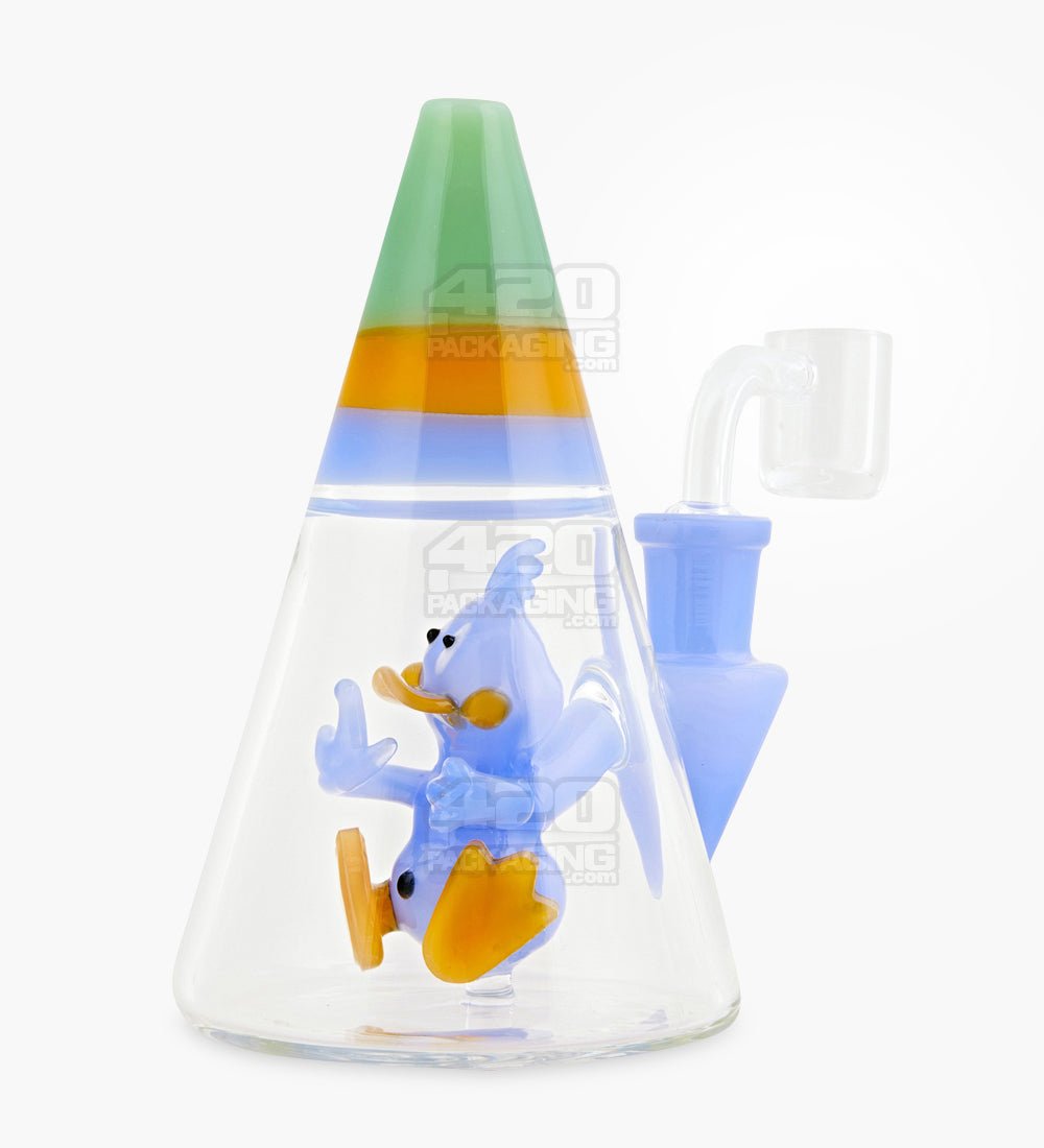 USA Glass Cone Dab Rig w/ 2 Hole Duck Perc | 5.5in Tall - 14mm Banger - Assorted - 1