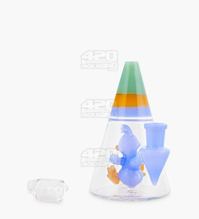 USA Glass Cone Dab Rig w/ 2 Hole Duck Perc | 5.5in Tall - 14mm Banger - Assorted - 3