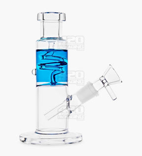 Glycerin Coil Mini Straight Tube Water Pipe | 6in Long - Glass - Blue - 1