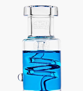 Glycerin Coil Mini Straight Tube Water Pipe | 6in Long - Glass - Blue - 3