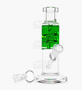 Glycerin Coil Mini Straight Tube Water Pipe | 6in Long - Glass - Green - 2