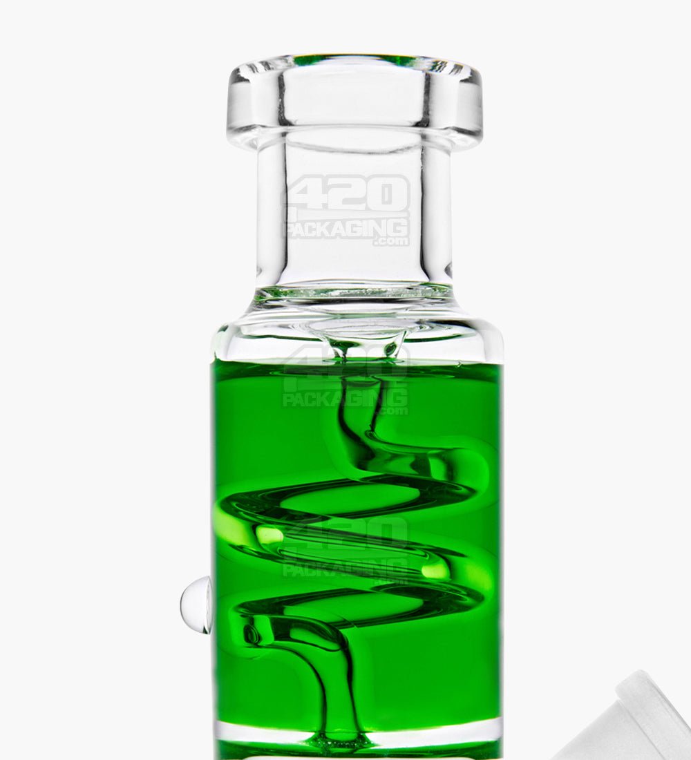 Glycerin Coil Mini Straight Tube Water Pipe | 6in Long - Glass - Green - 3