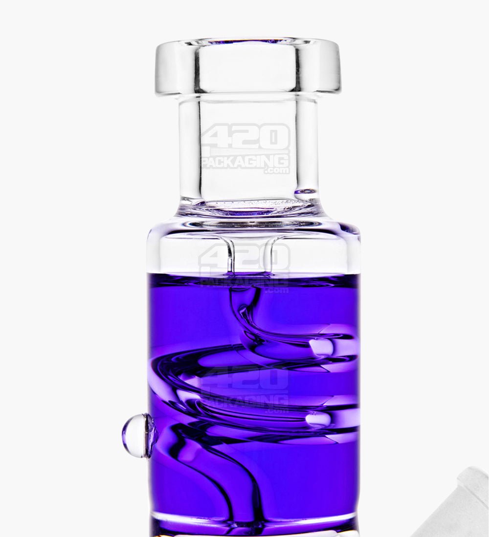 Glycerin Coil Mini Straight Tube Water Pipe | 6in Long - Glass - Purple - 3