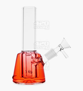 Glycerin Filled Mini Straight Water Pipe w/ Ice Catcher | 6in Long - Glass - Red - 1