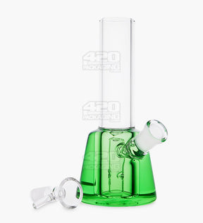 Glycerin Filled Mini Straight Neck Water Pipe w/ Ice Catcher | 6.25in Long - Glass - Green - 2