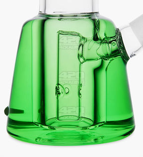 Glycerin Filled Mini Straight Neck Water Pipe w/ Ice Catcher | 6.25in Long - Glass - Green - 3