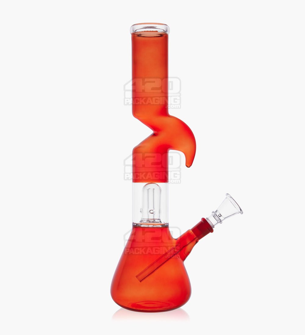 Z-Neck Glass Beaker Water Pipe w/ Ice Catcher | 12in Tall - 14mm Bowl - Assorted - 1