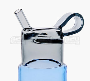 USA Glass | Water Bottle Flask Style Water Pipe | 9.5in Tall - 14mm Bowl - Blue - 3