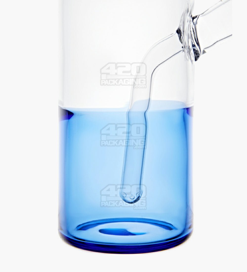 USA Glass | Water Bottle Flask Style Water Pipe | 9.5in Tall - 14mm Bowl - Blue - 4