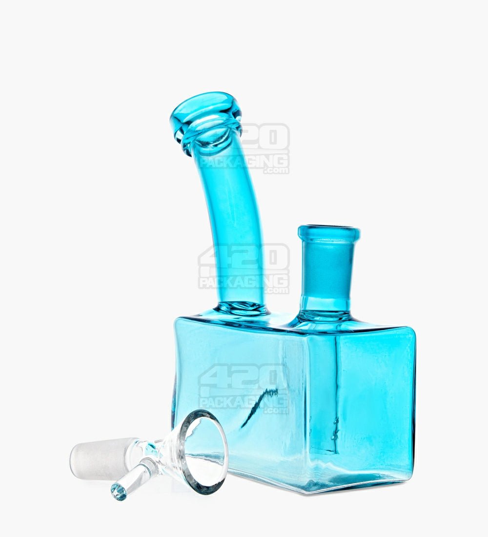 USA Glass | Bent Neck Locomotive Square Glass Water Pipe | 5.5in Tall - Glass - Assorted - 2