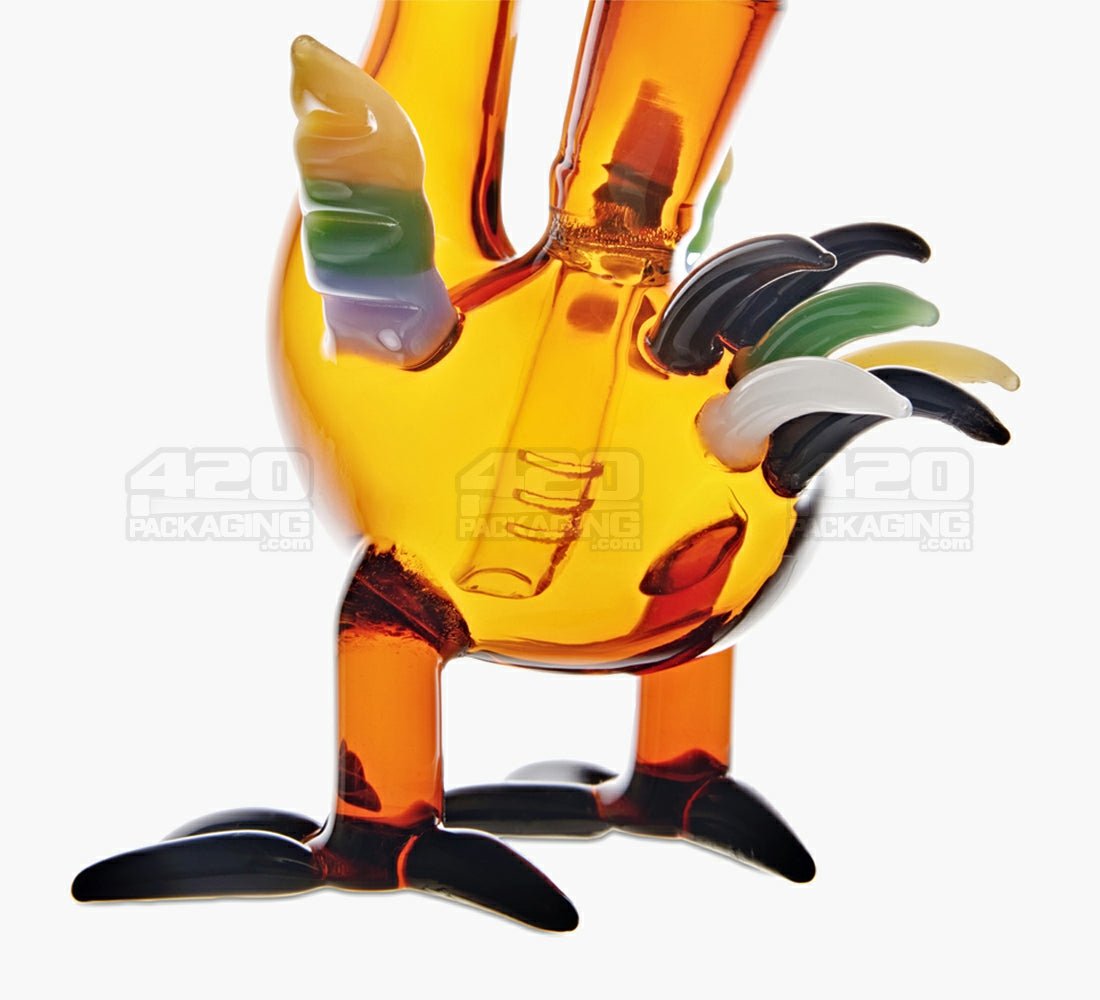 Toucan Doob Loops Glass Water Pipe | 6in Tall - 14mm Bowl - Amber - 4