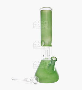 Straight Neck Showerhead Perc Glass Beaker Water Pipe w/ Ice Catcher | 10in Tall - 14mm Bowl - Slyme Green - 2