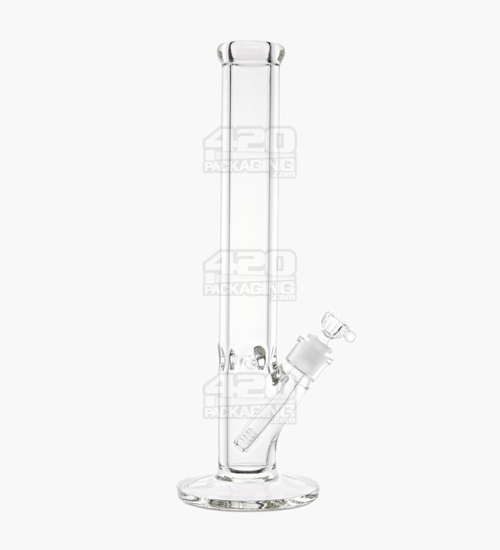 USA Glass | Straight Heavy Glass Water Pipe w/ Ice Catcher | 16in Tall - 14mm Bowl - Clear - 1